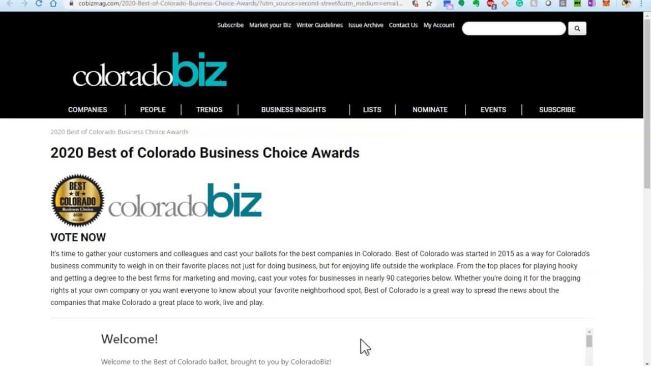 ACCU, Inc. Nominated for 2020 Best of Colorado Business Choice Awards!
